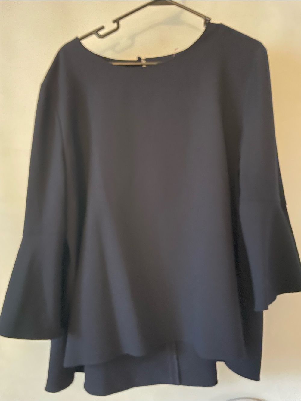 Ann Taylor Navy Bell Sleeve Tunic Top Size XXL Navy Blue